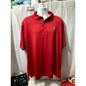 Bobby Jones Performance Golf Polo Blue Solid Men's XXL Red Short Sleeve